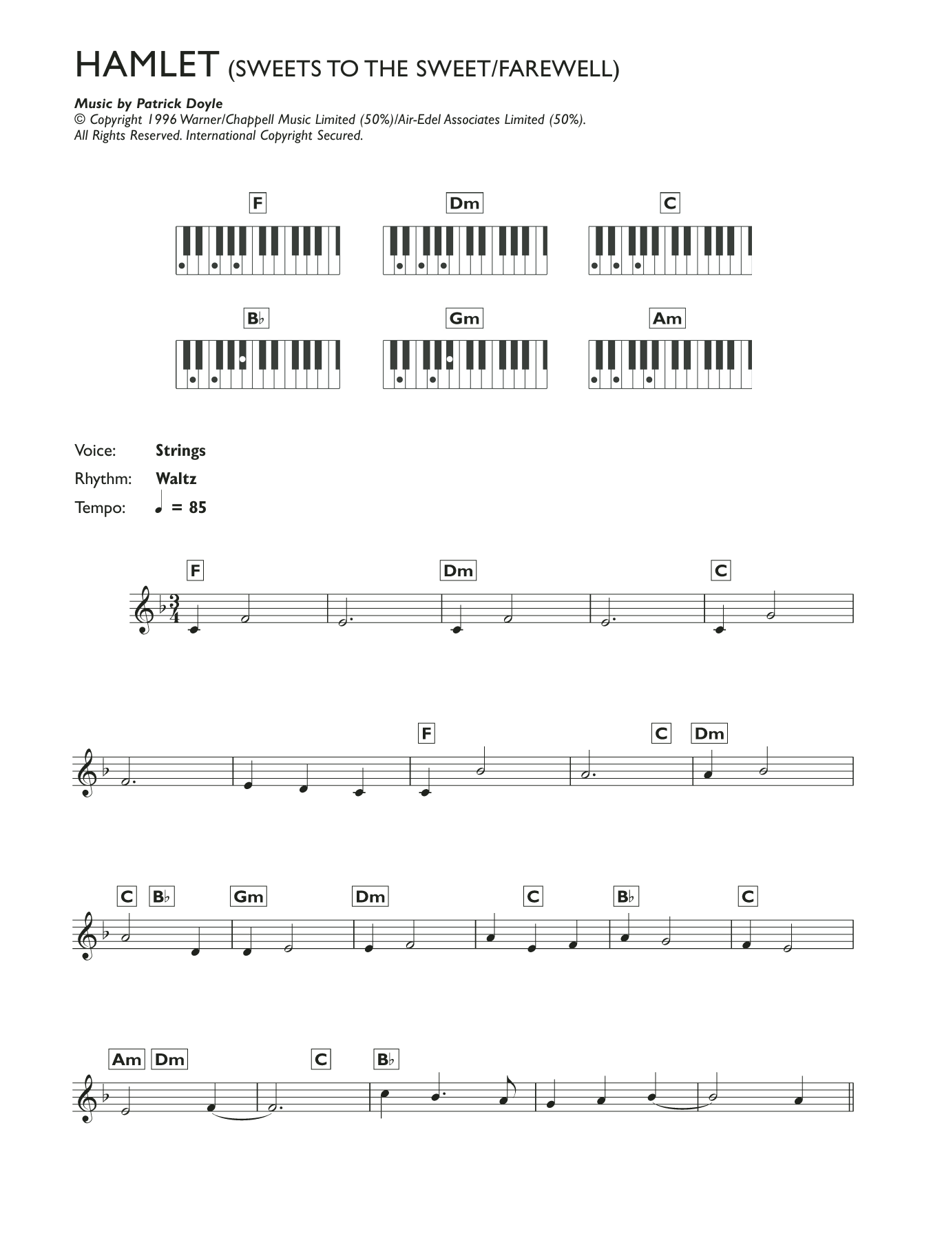 Download Patrick Doyle Sweets To The Sweet - Farewell (from Ha Sheet Music