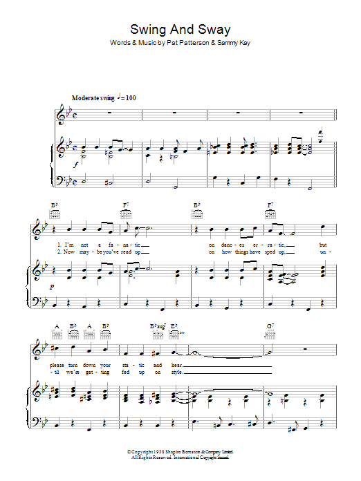 Download Sammy Kay Swing And Sway Sheet Music