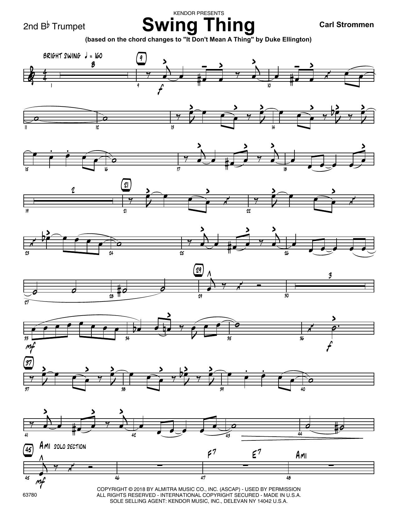 Download Carl Strommen Swing Thing - 2nd Bb Trumpet Sheet Music