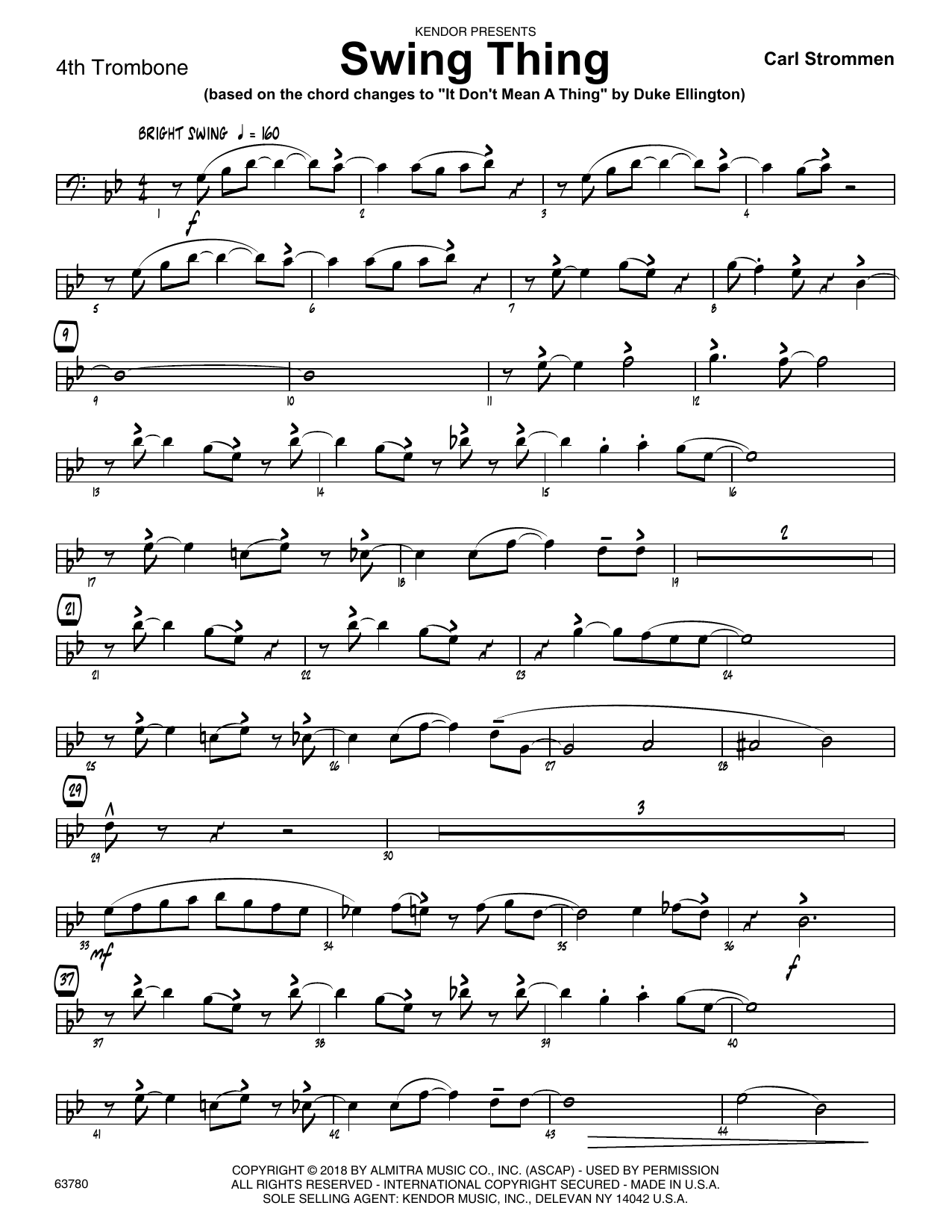 Download Carl Strommen Swing Thing - 4th Trombone Sheet Music