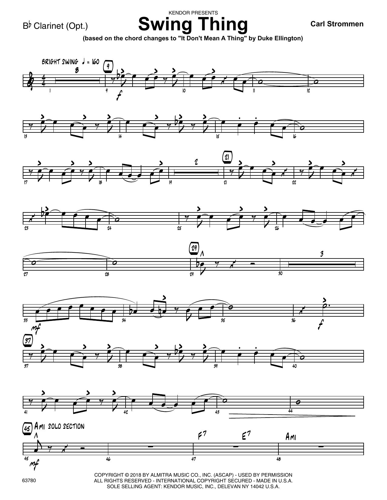 Download Carl Strommen Swing Thing - Bb Clarinet Sheet Music