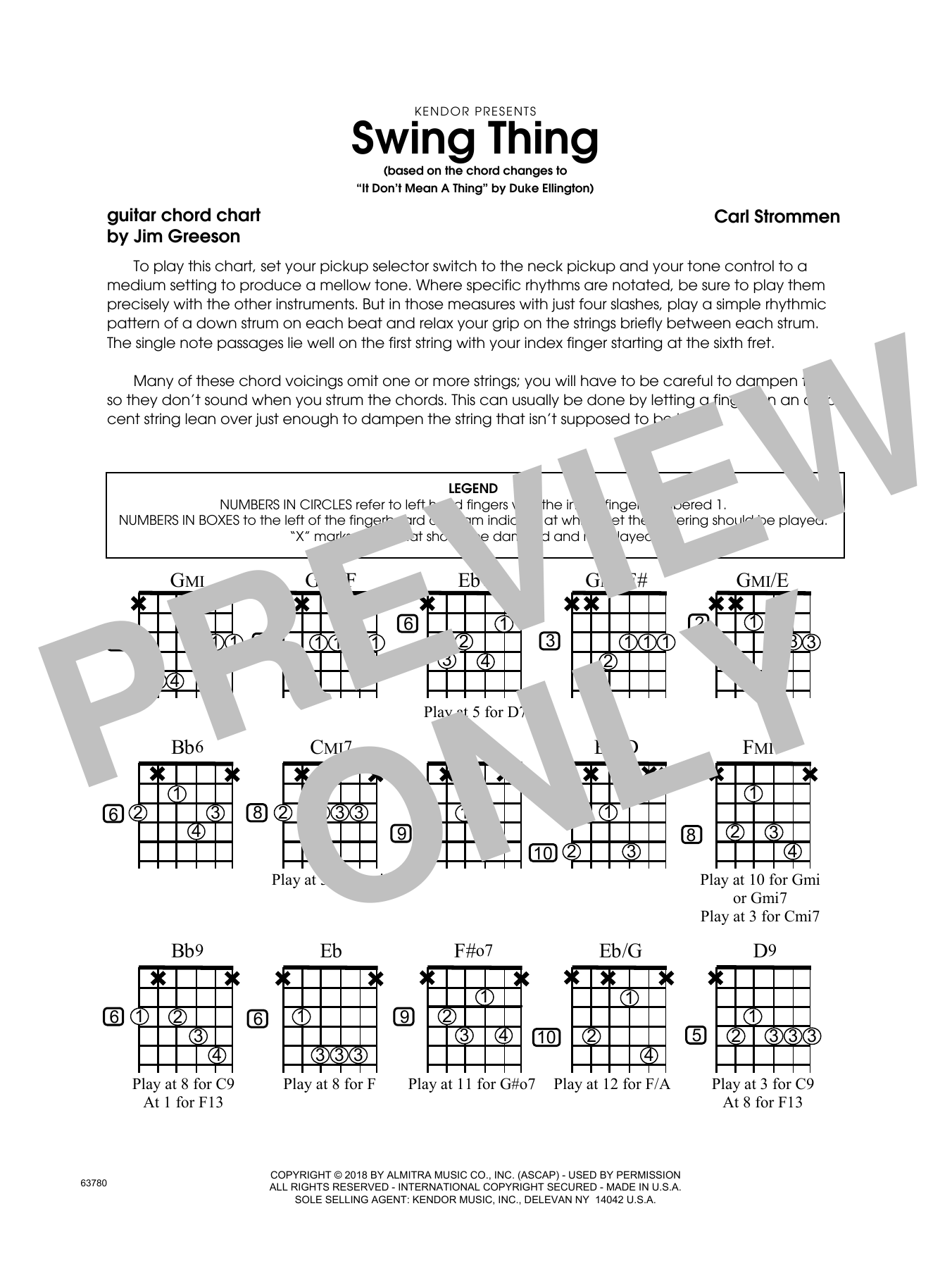 Download Carl Strommen Swing Thing - Guitar Chord Chart Sheet Music