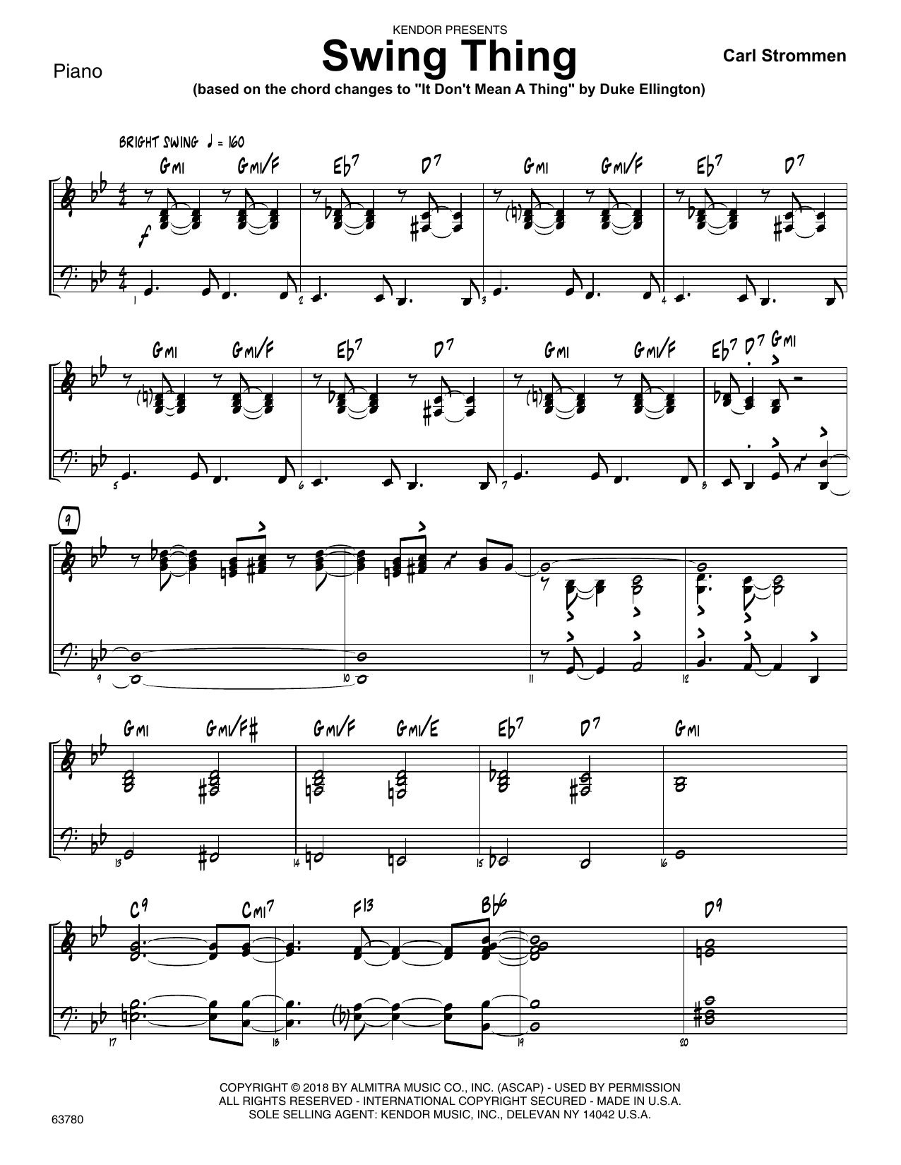 Download Carl Strommen Swing Thing - Piano Sheet Music