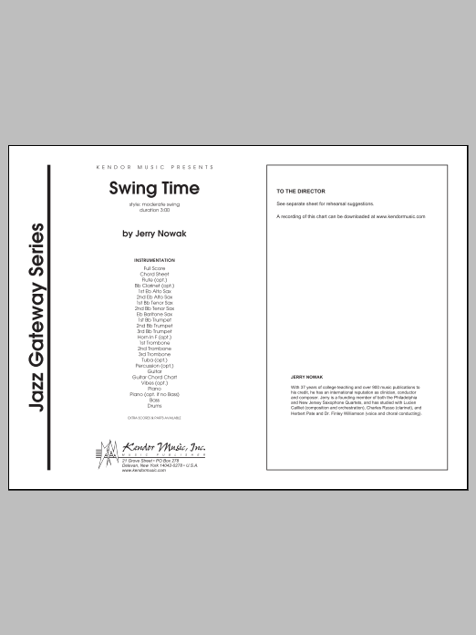 Download Nowak Swing Time - Full Score Sheet Music