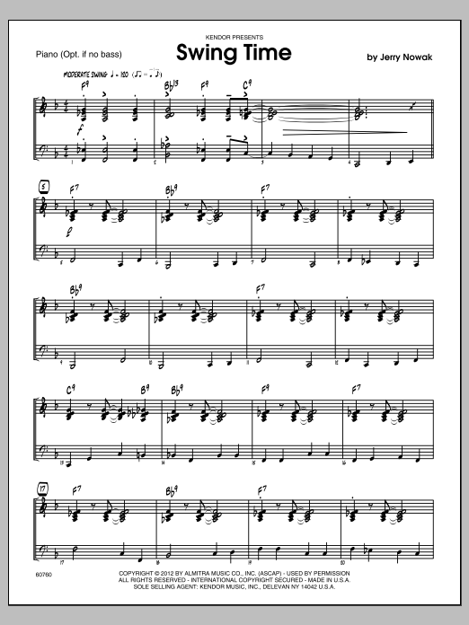 Download Nowak Swing Time - Piano (optional) Sheet Music