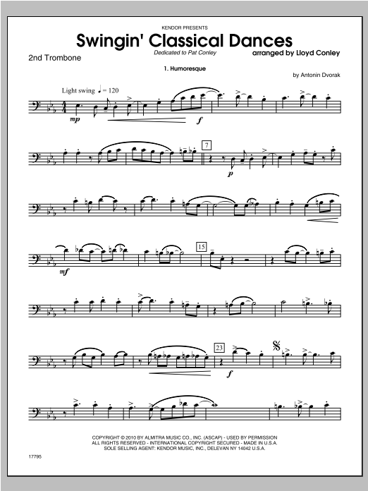 Download Conley Swingin; Classical Dances - Trombone 2 Sheet Music