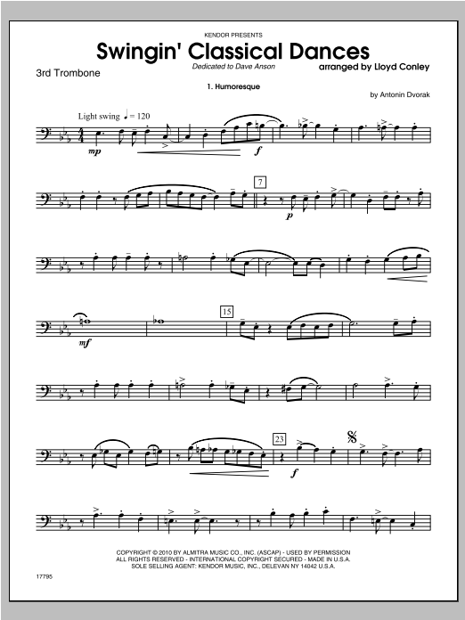 Download Conley Swingin; Classical Dances - Trombone 3 Sheet Music