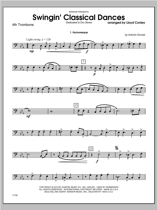 Download Conley Swingin; Classical Dances - Trombone 4 Sheet Music