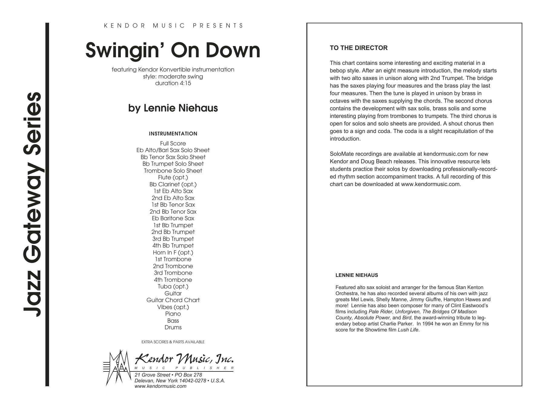 Download Lennie Niehaus Swingin' On Down - Full Score Sheet Music