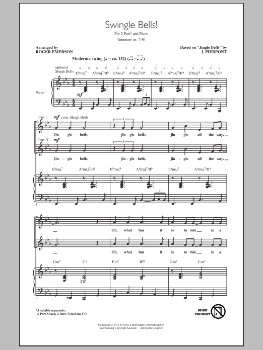 Download J. Pierpont Swingle Bells! (arr. Roger Emerson) Sheet Music