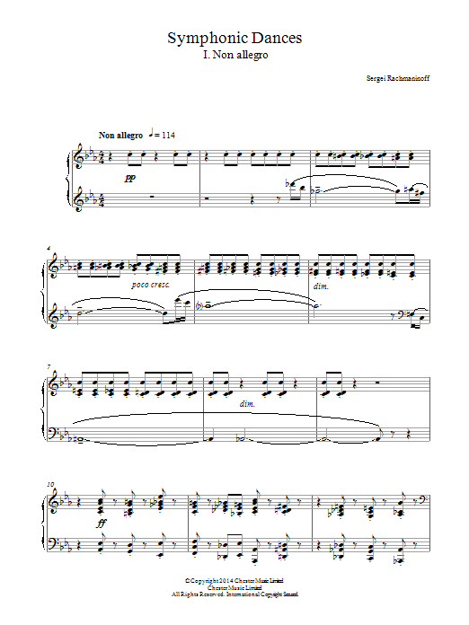 Download Sergei Rachmaninoff Symphonic Dances - 1st Movement Sheet Music