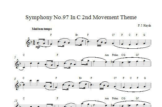 Download Franz Joseph Haydn Symphony 97 Sheet Music
