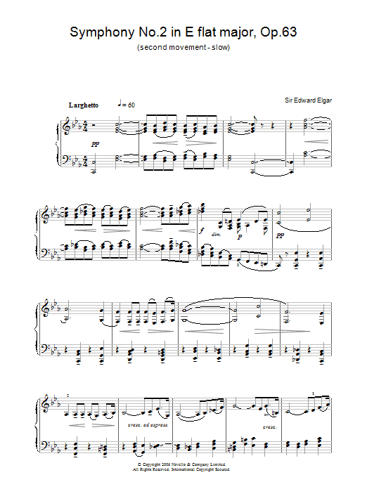 Download Edward Elgar Symphony No.2 In E Flat Major, Op.63 (2 Sheet Music
