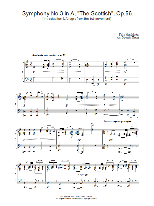 Download Felix Mendelssohn Symphony No.3 in A, 'The Scottish', Op. Sheet Music