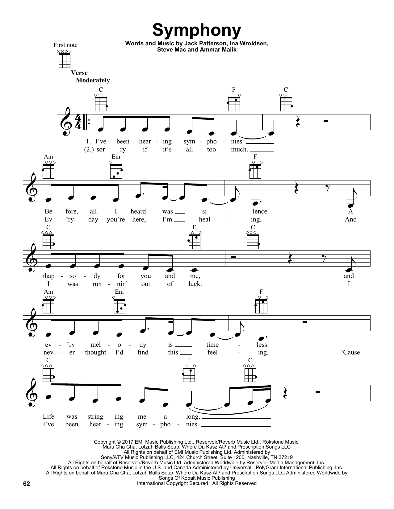 Download Clean Bandit Symphony (feat. Zara Larsson) Sheet Music