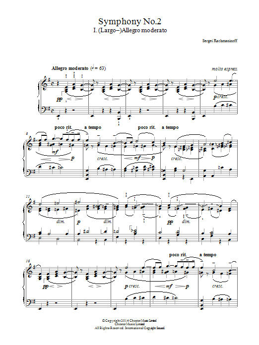 Download Sergei Rachmaninoff Symphony No.2 - 1st Movement Sheet Music