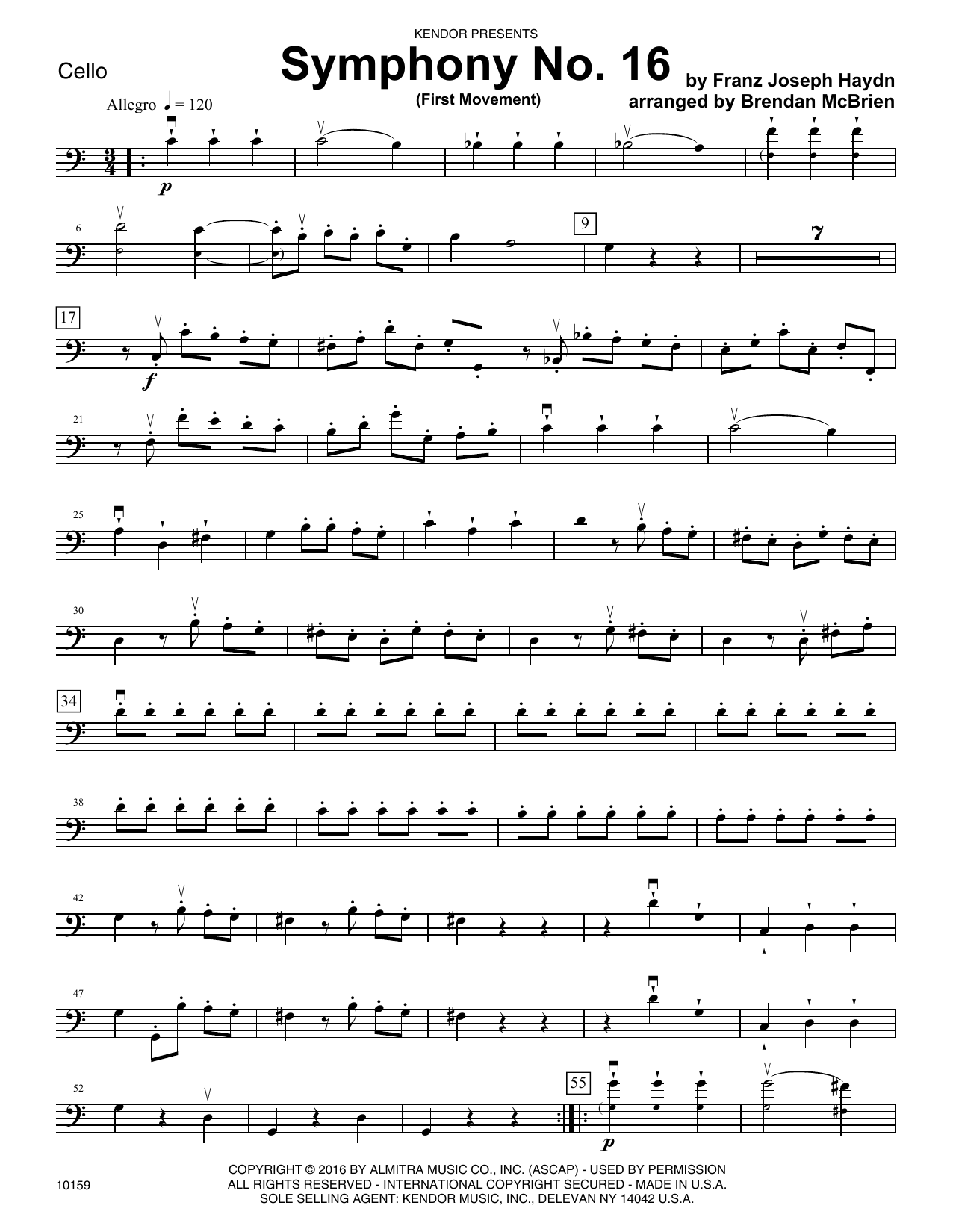 Download Brian McBrien Symphony No. 16 (First Movement) - Cell Sheet Music