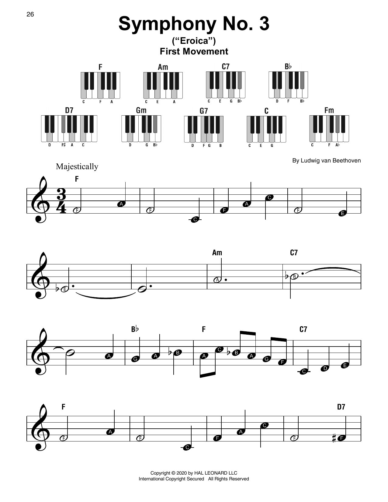 Ludwig van Beethoven Symphony No. 3 In E-Flat Major, Op. 55 sheet music notes printable PDF score