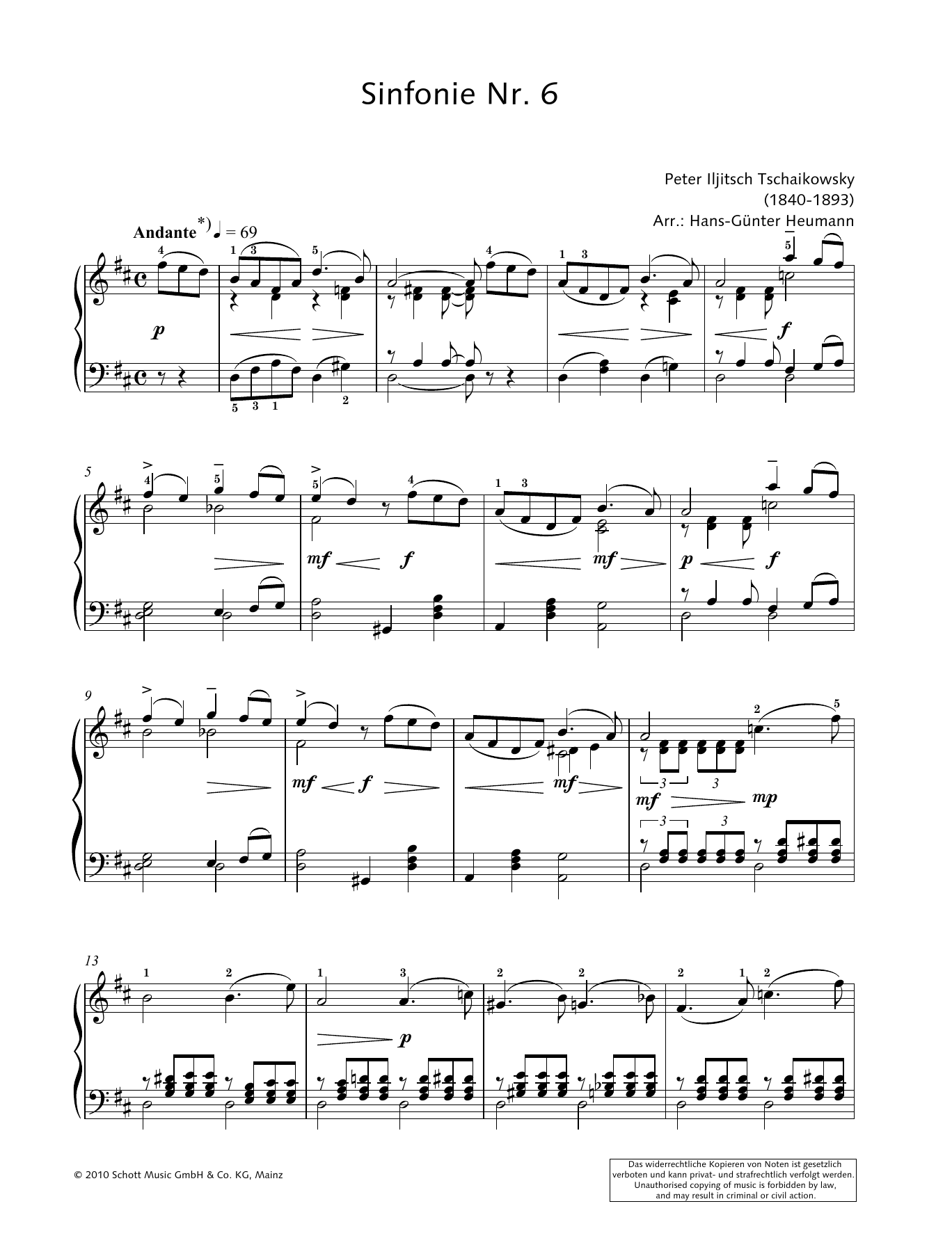 Download Hans-Gunter Heumann Symphony No. 6 in B minor Sheet Music