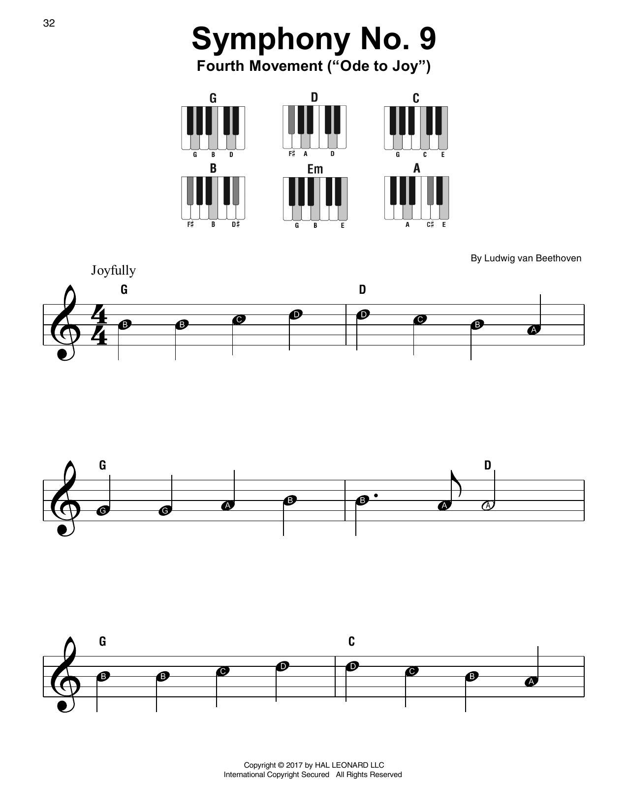 Ludwig van Beethoven Symphony No. 9, Fourth Movement sheet music notes printable PDF score