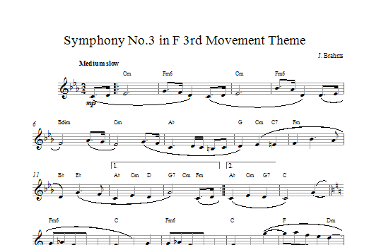 Download Johannes Brahms Symphony No 3 In F Sheet Music