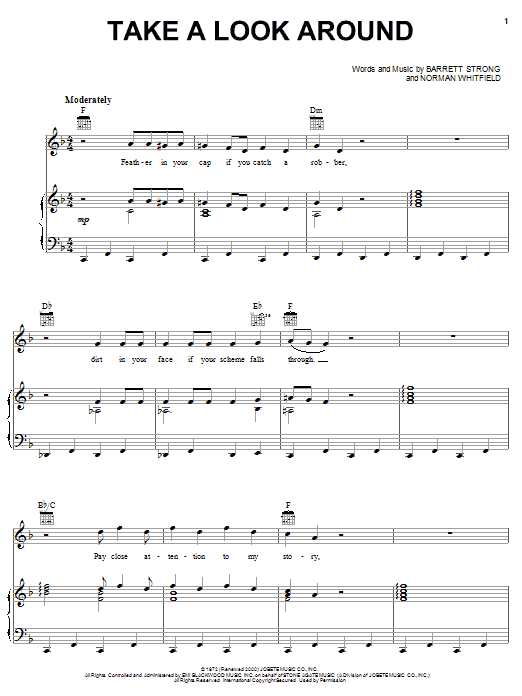 Download The Temptations Take A Look Around Sheet Music