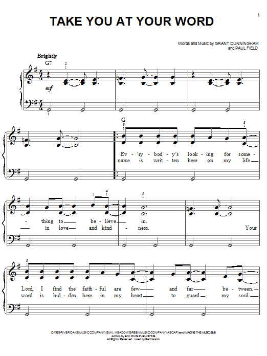 Download Avalon Take You At Your Word Sheet Music