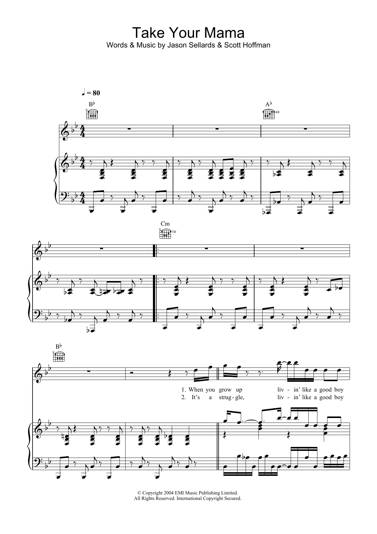 Download Scissor Sisters Take Your Mama Sheet Music