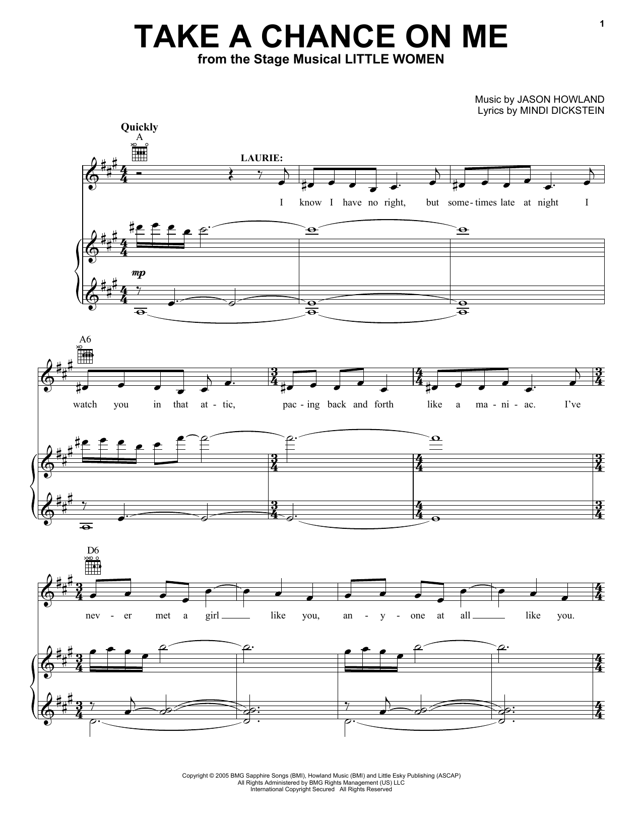 Download Mindi Dickstein and Jason Howland Take A Chance On Me (from Little Women Sheet Music