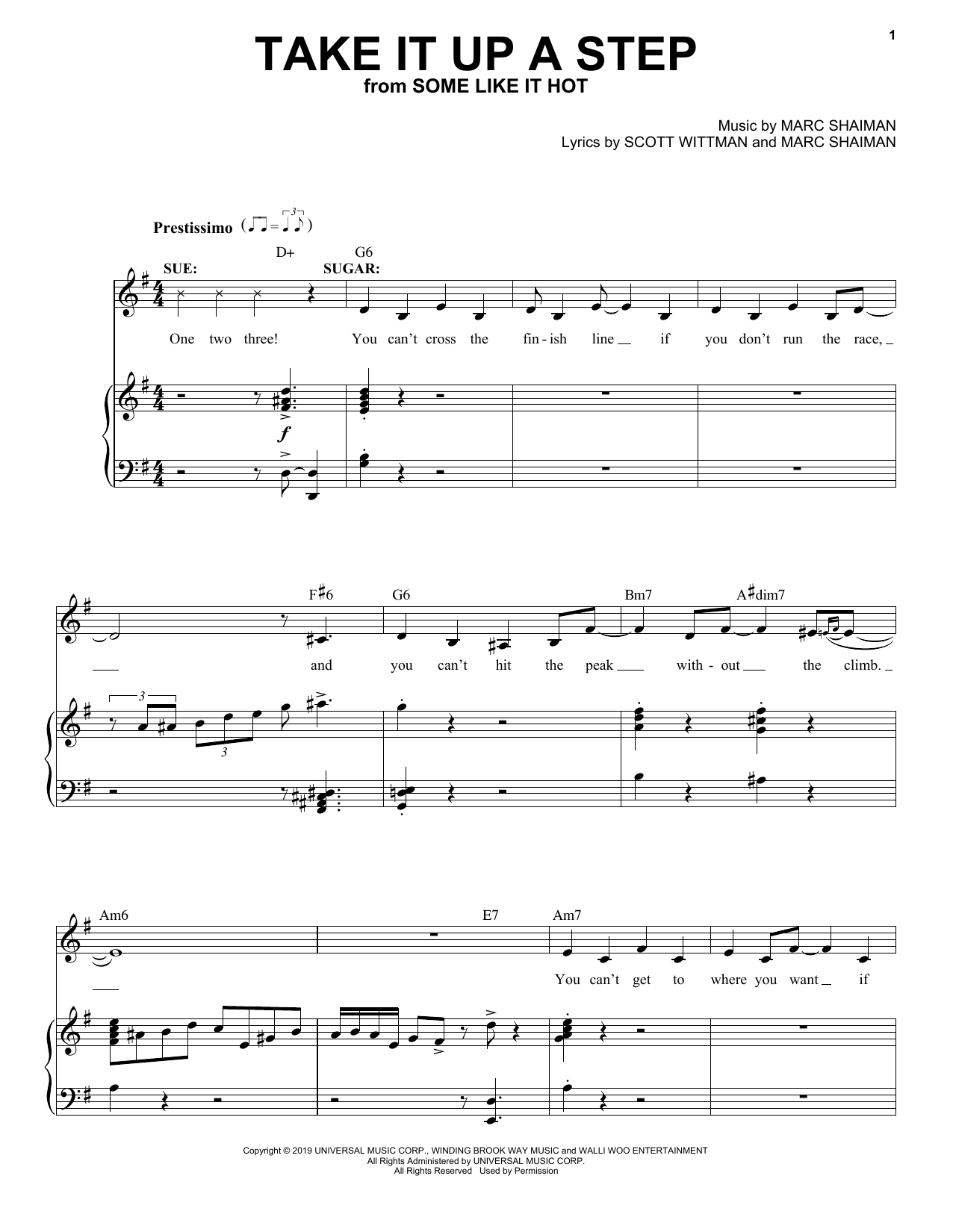 Download Marc Shaiman & Scott Wittman Take It Up A Step (from Some Like It Ho Sheet Music
