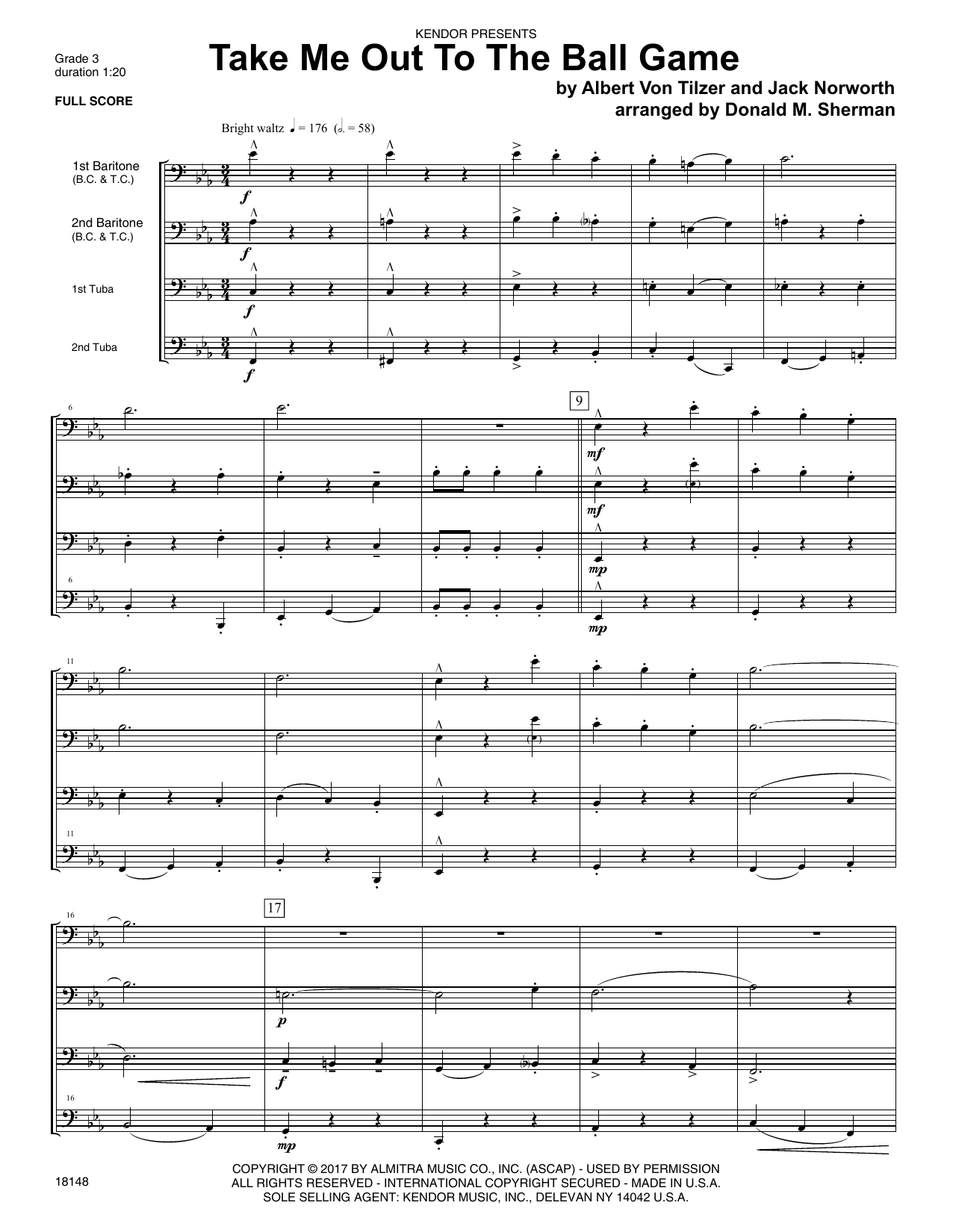 Download Donald M. Sherman Take Me Out To The Ball Game - Full Sco Sheet Music
