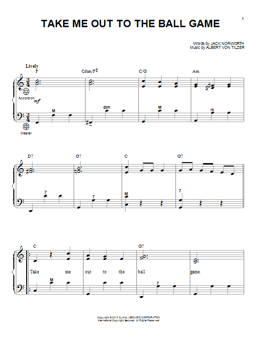 Download Gary Meisner Take Me Out To The Ball Game Sheet Music