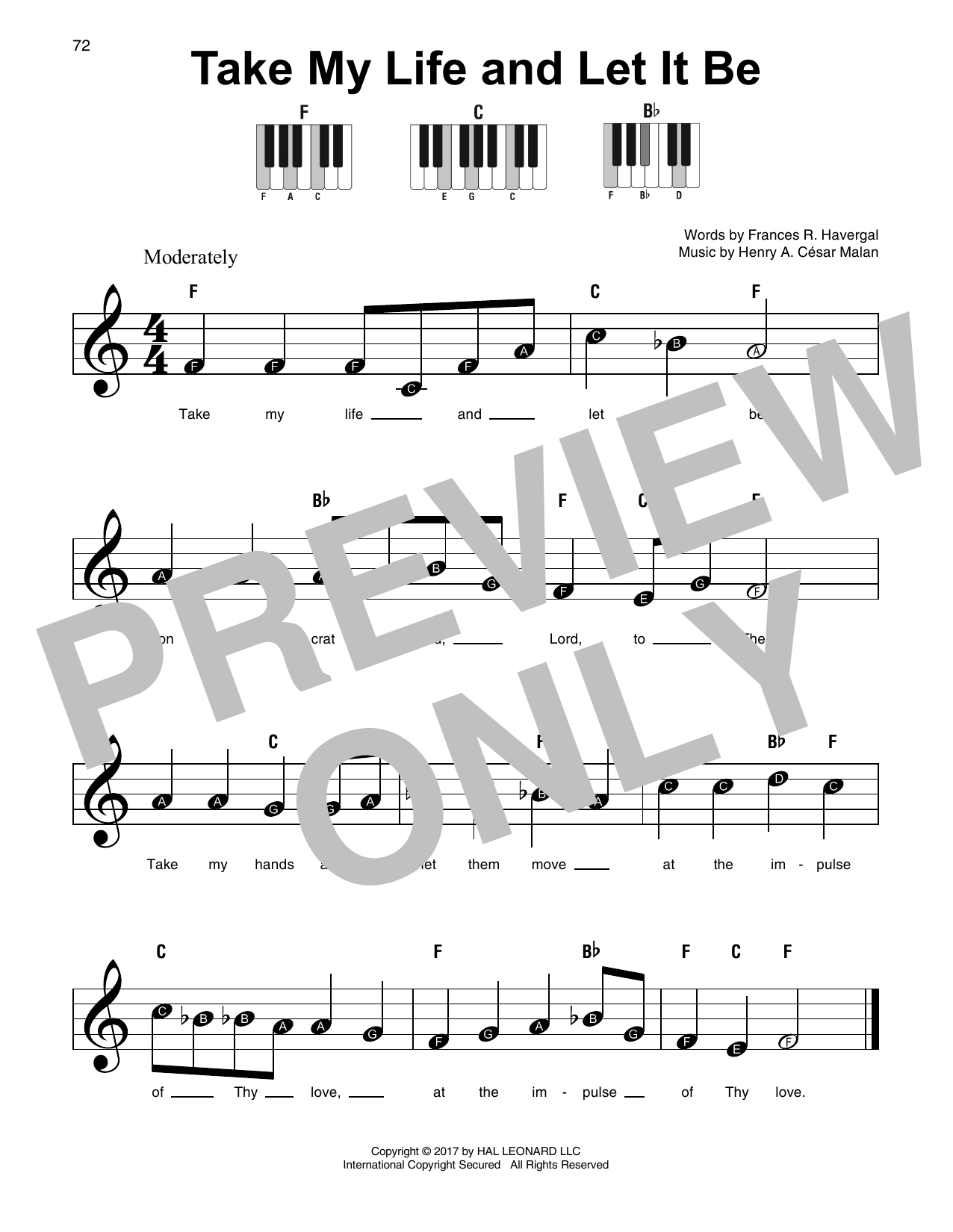 Download Henry A. Cesar Malan Take My Life And Let It Be Sheet Music