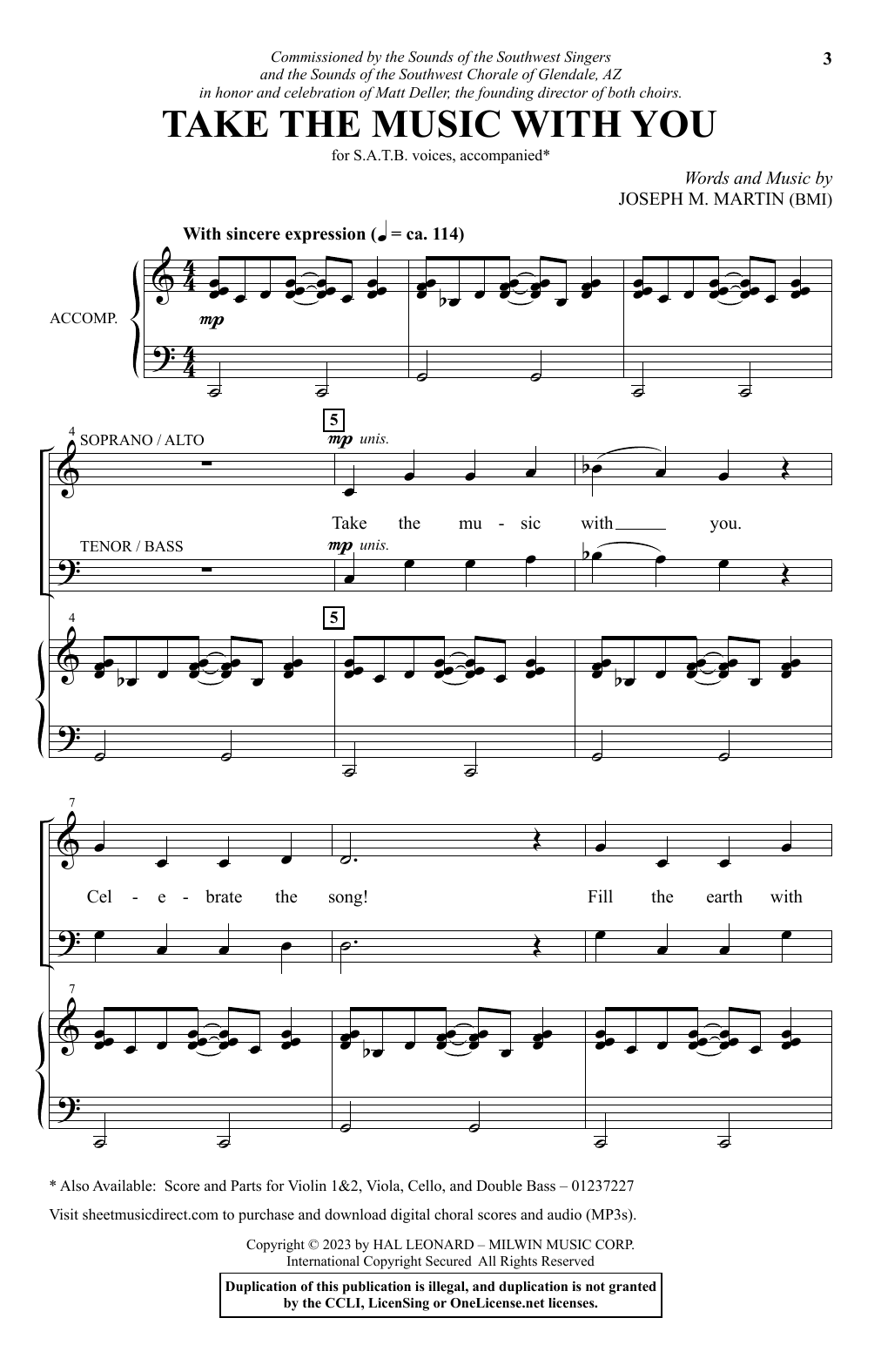 Download Joseph M. Martin Take The Music With You Sheet Music