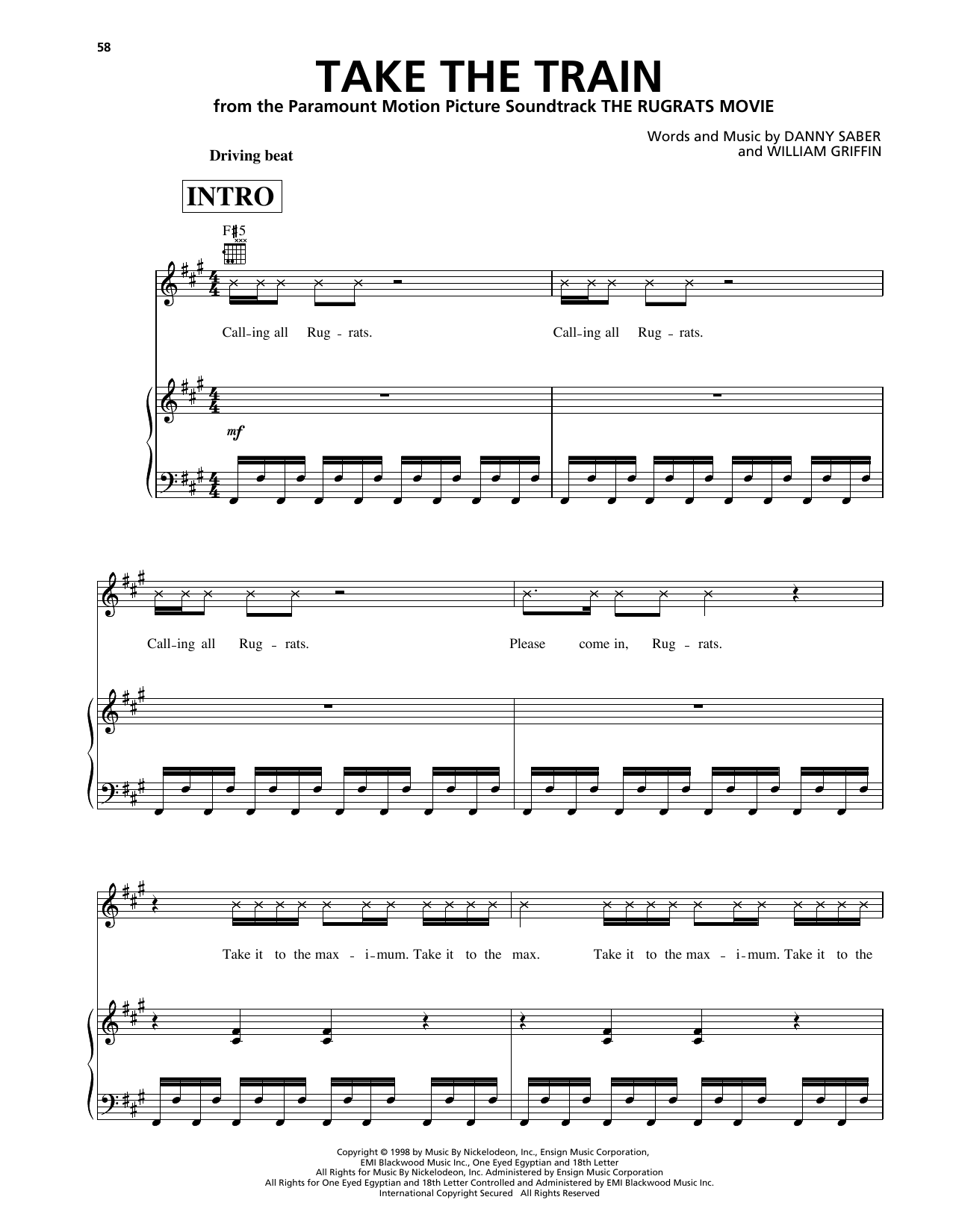 Download Rakim and Danny Saber Take The Train (from The Rugrats Movie) Sheet Music