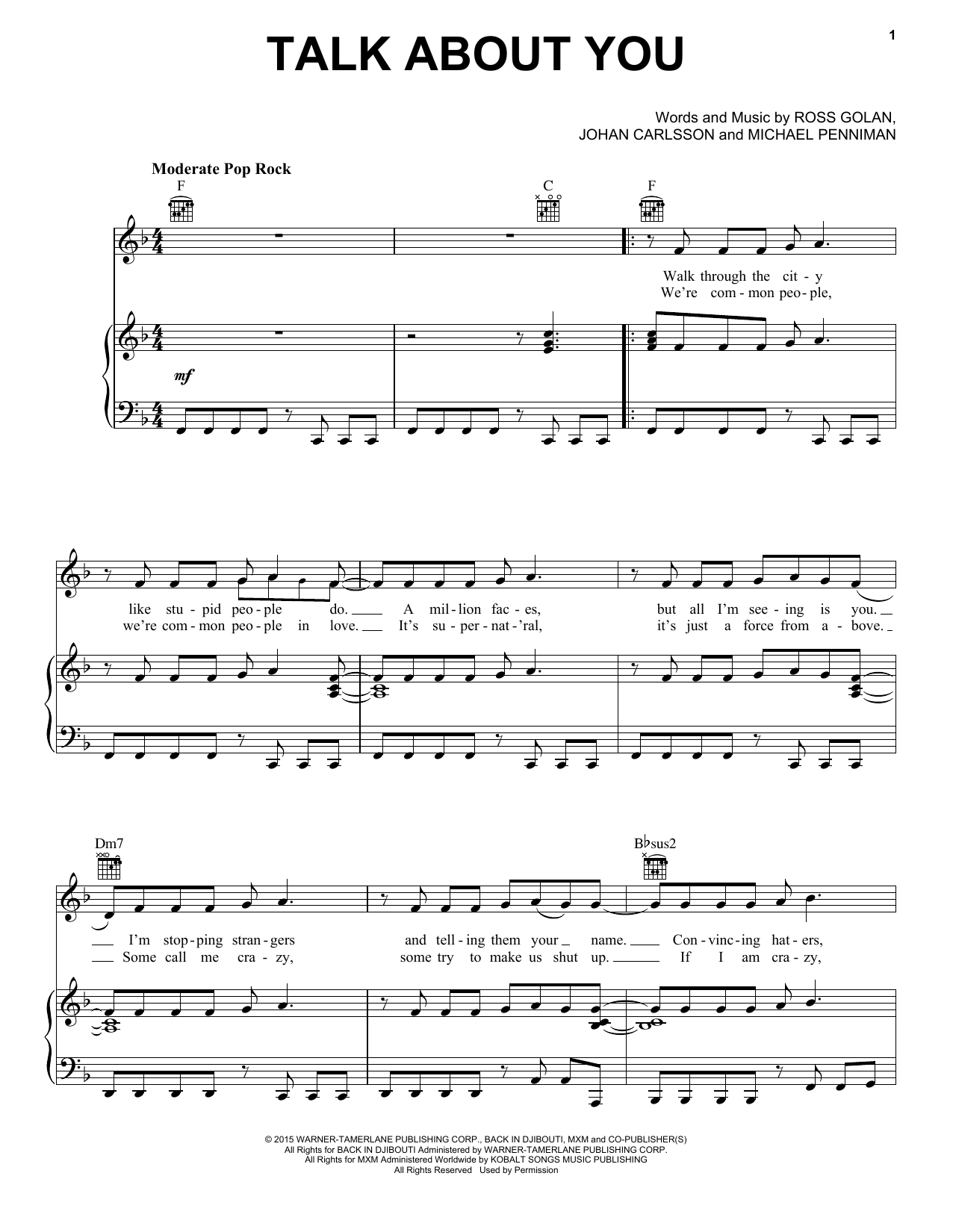 Download Mika Talk About You Sheet Music