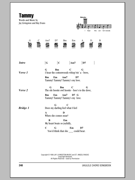 Download The Ames Brothers Tammy Sheet Music