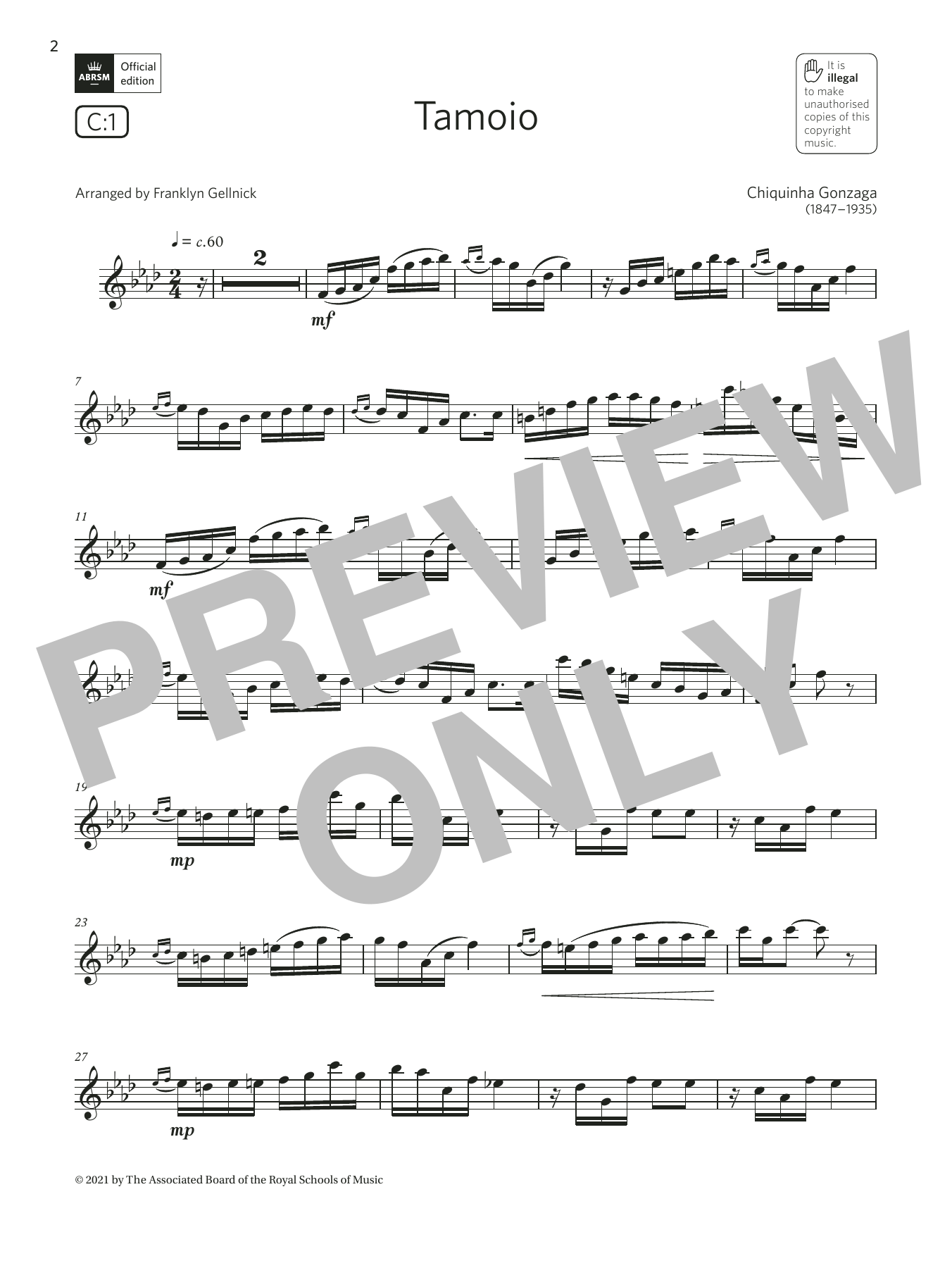 Download Chiquinha Gonzaga Tamoio (Grade 6 List C1 from the ABRSM Sheet Music