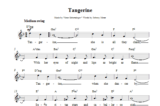 Download Victor Schertzinger Tangerine Sheet Music