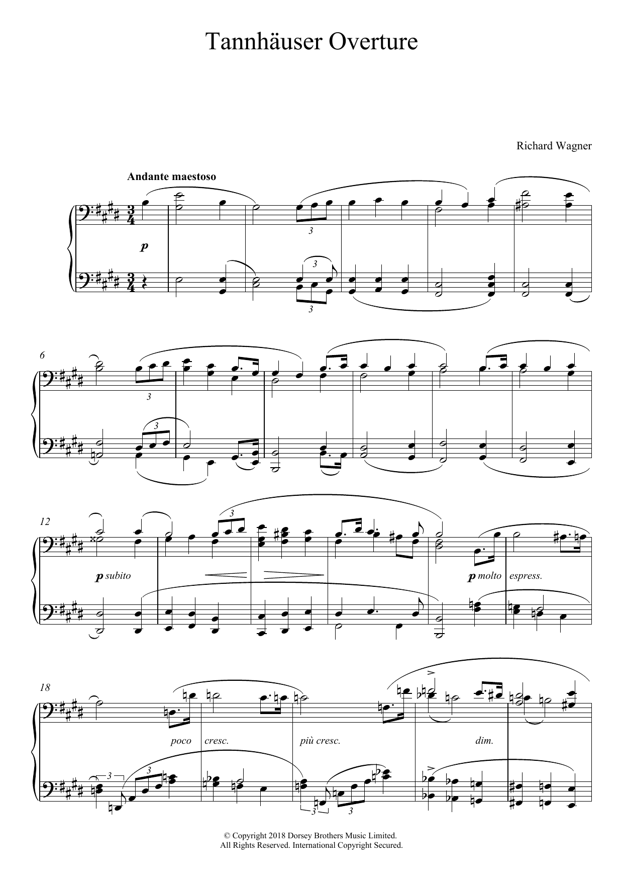 Download Richard Wagner Tannhäuser Overture Sheet Music