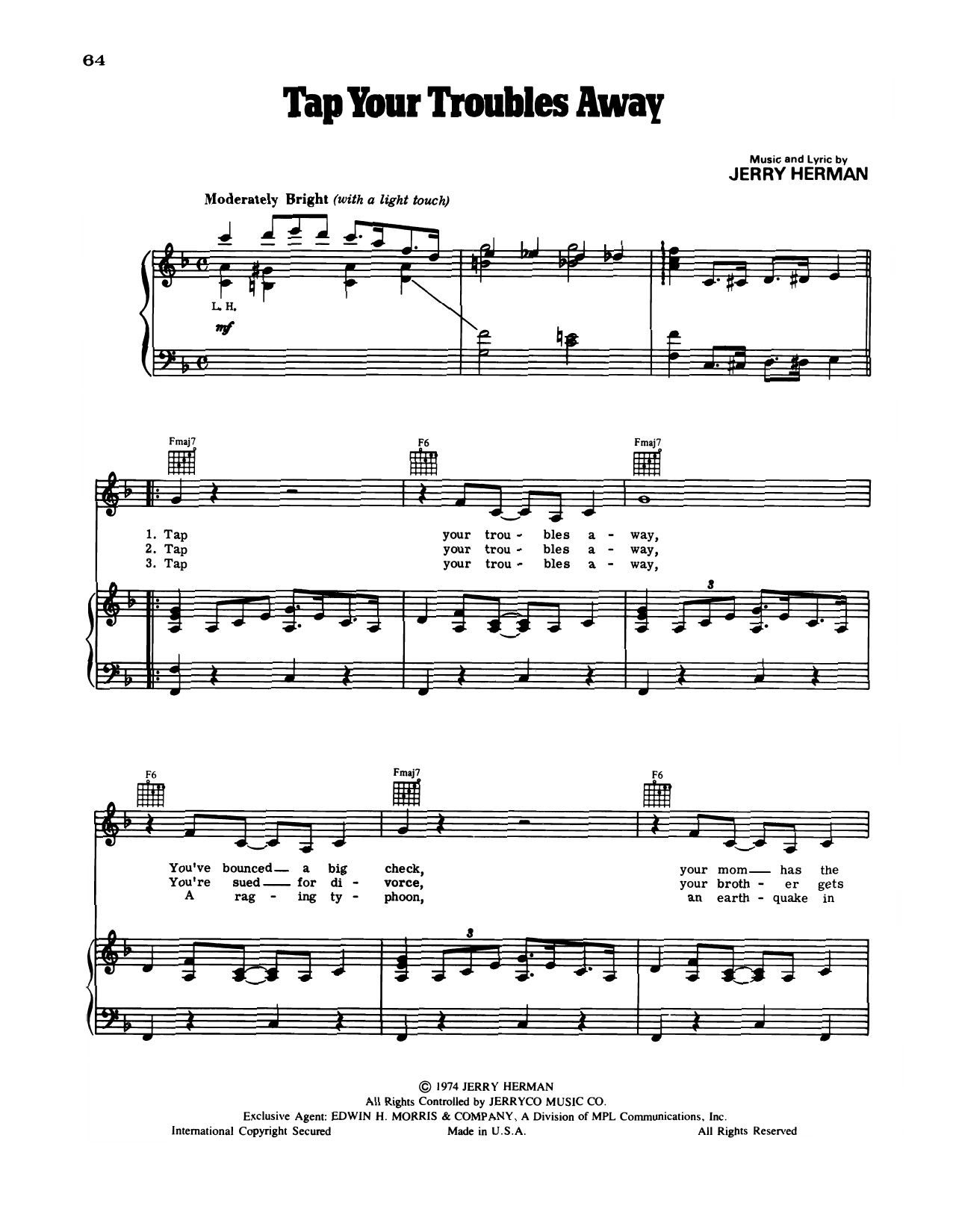 Download Jerry Herman Tap Your Troubles Away (from Mack & Mab Sheet Music