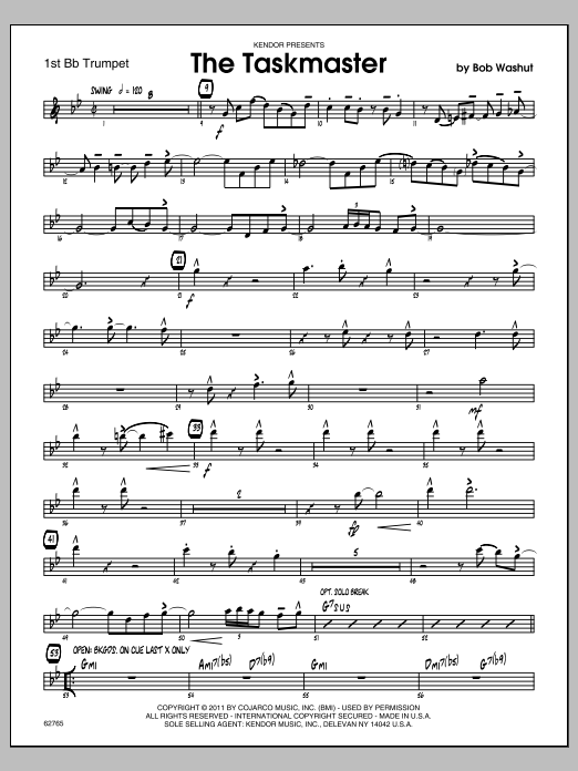 Download Washut Taskmaster, The - 1st Bb Trumpet Sheet Music