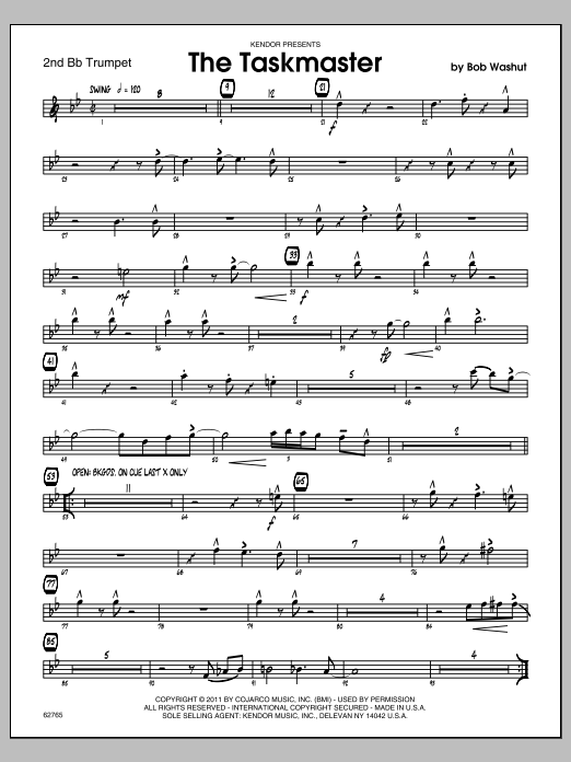Download Washut Taskmaster, The - 2nd Bb Trumpet Sheet Music