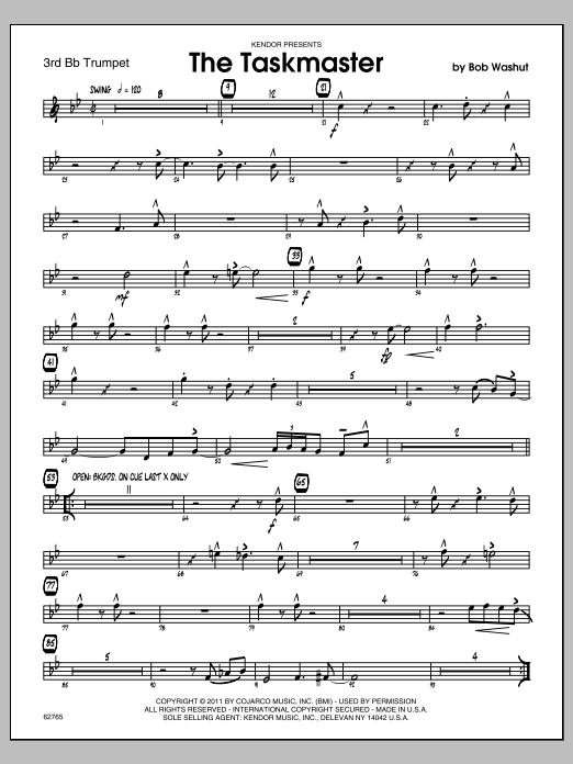 Download Washut Taskmaster, The - 3rd Bb Trumpet Sheet Music