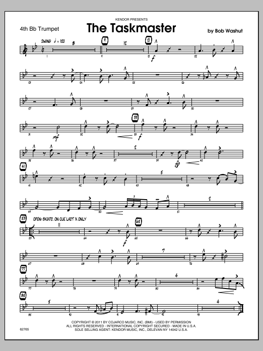 Download Washut Taskmaster, The - 4th Bb Trumpet Sheet Music