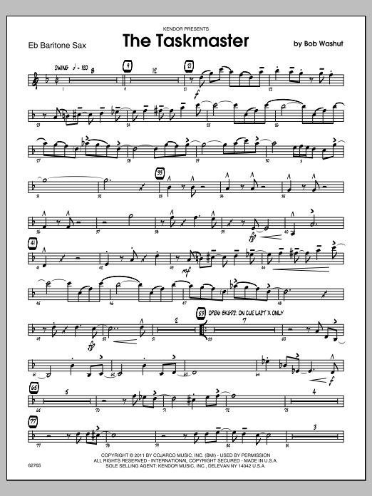 Download Washut Taskmaster, The - Baritone Sax Sheet Music