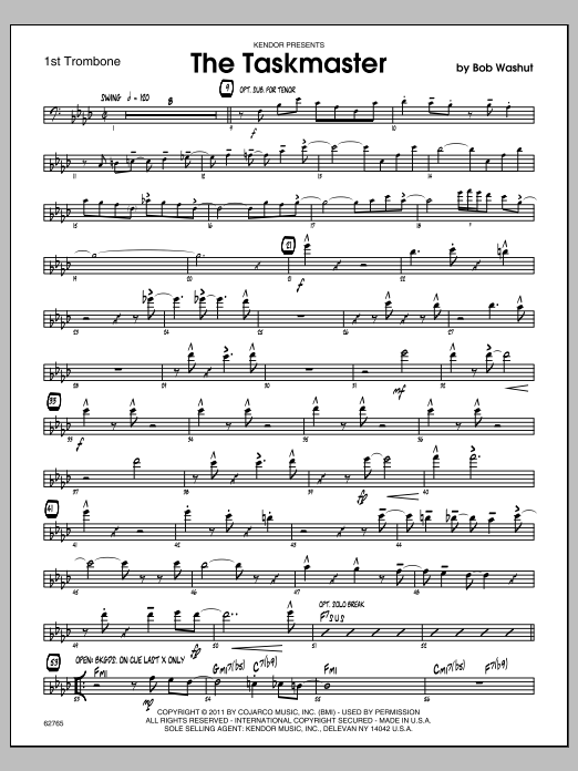 Download Washut Taskmaster, The - Trombone 1 Sheet Music