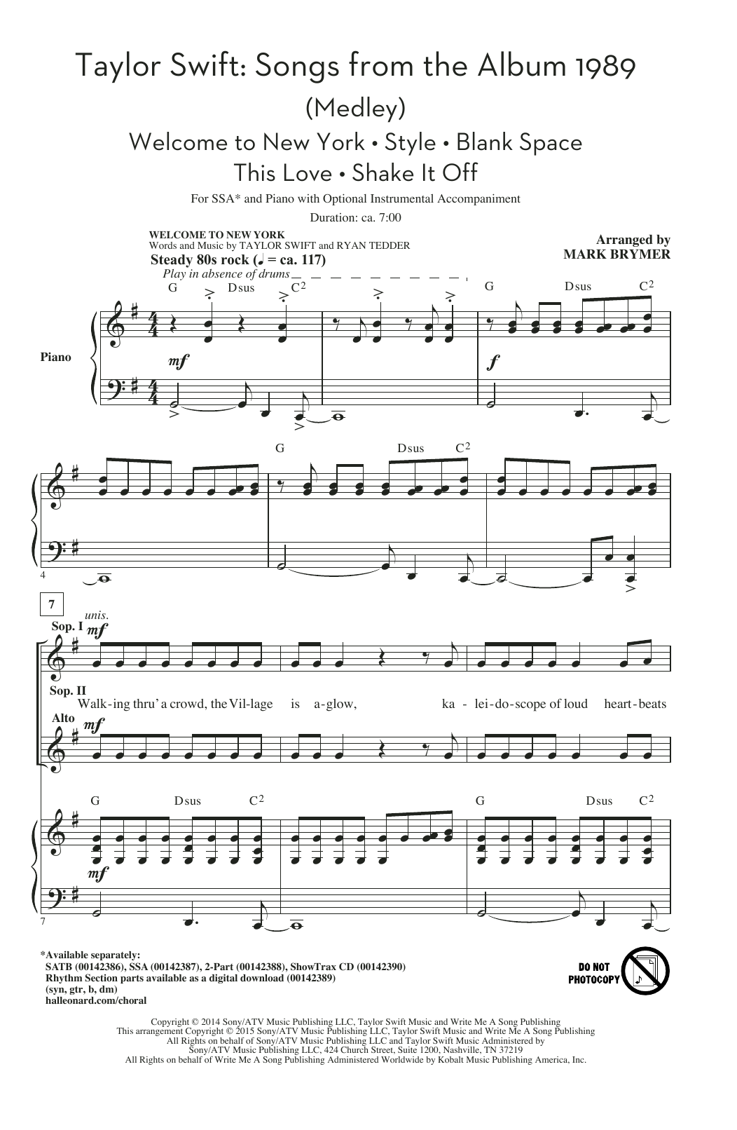 Download Taylor Swift Taylor Swift: Songs from the Album 1989 Sheet Music