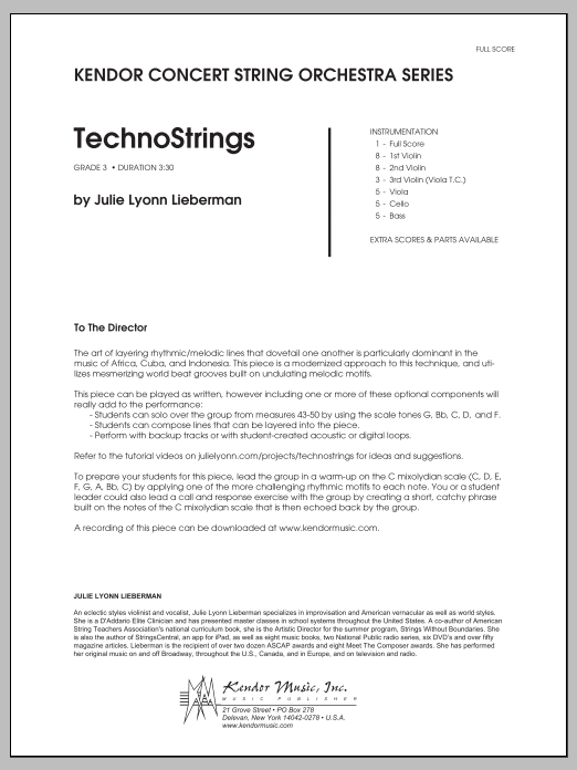 Download Julie Lyonn Lieberman TechnoStrings - Conductor Score (Full S Sheet Music