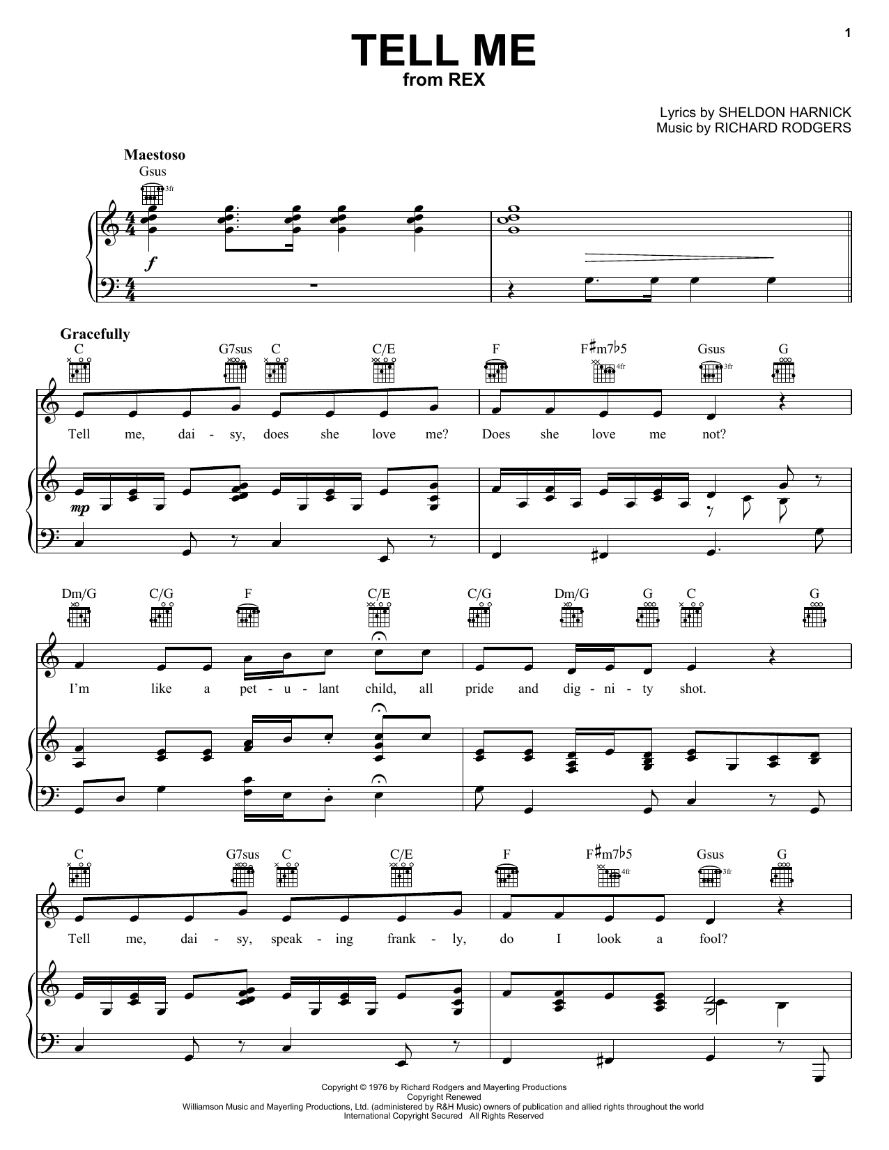 Download Richard Rodgers Tell Me Sheet Music
